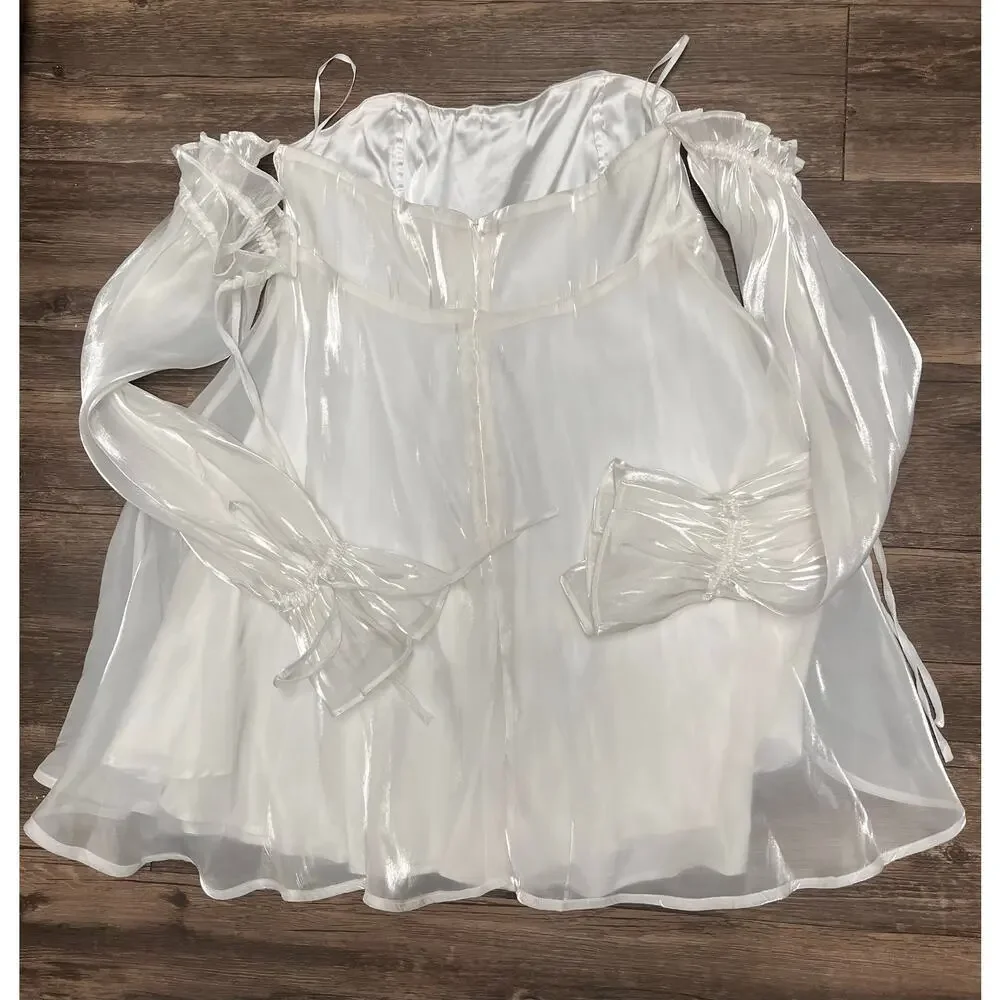 Alamour The Label Celine Mini Dress Off Shoulder White XL Ethereal Fairycore - Picture 6 of 13